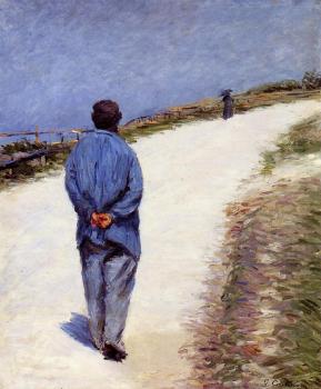 古斯塔夫 卡裡伯特 Man in a Smock aka Father Magloire on the Road between Saint Clair and Etreta 古斯塔夫 卡裡伯特 Man in a Smock aka Father Magloire on the Road between Saint Clair and Etreta